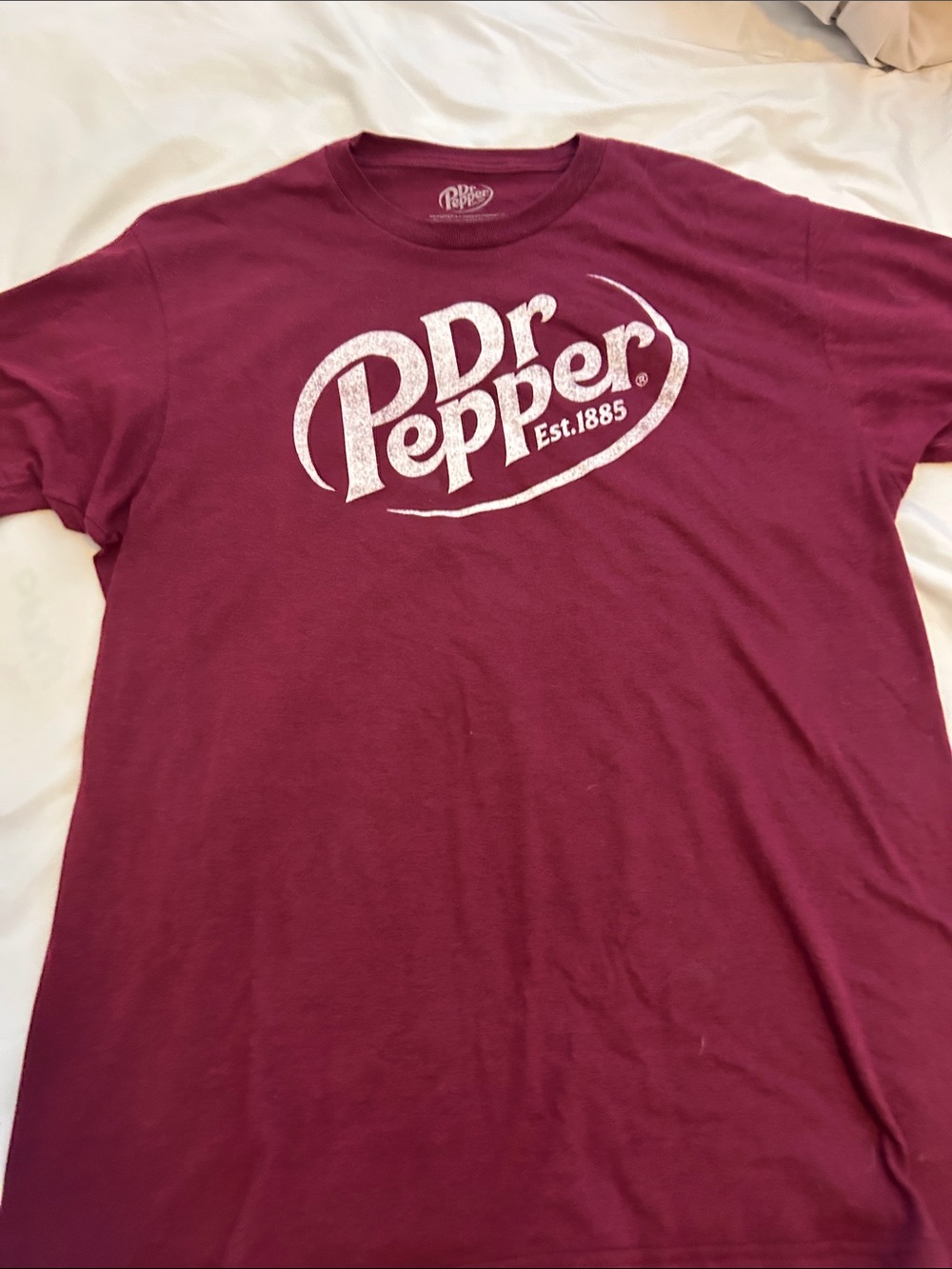 Dr Pepper Men's Short Sleeve Logo Tee in Maroon